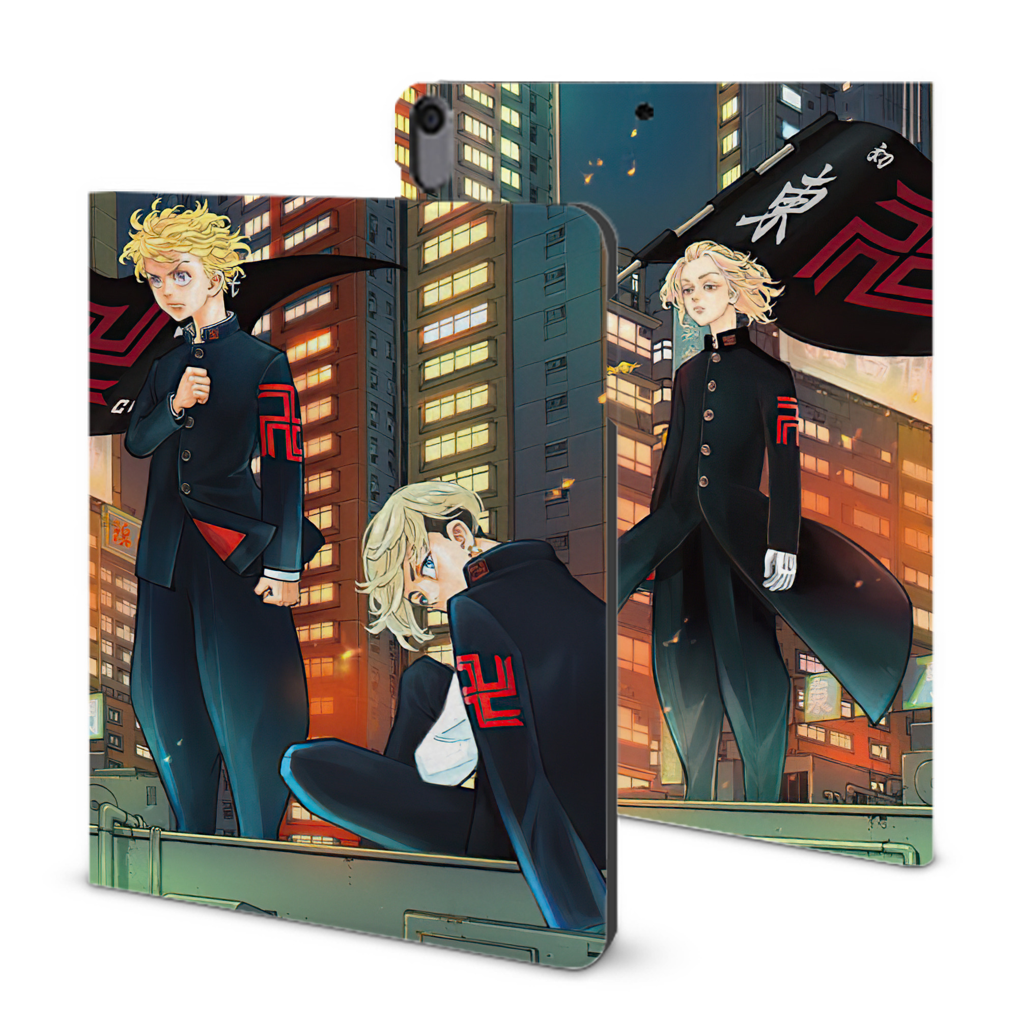 （画像用） 東京リベンジャーズ Tokyo Revengers IPad ケース ブック型 PUレザー TPU 耐衝撃 軽量 薄型 ペン収納なし 全面保護 IPad 各モデル対応